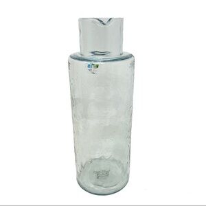 Textured Clear Glass Water Jar/Pitcher 100% Recycled Glass